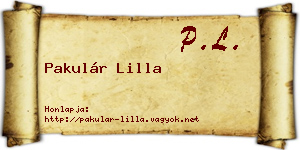Pakulár Lilla névjegykártya